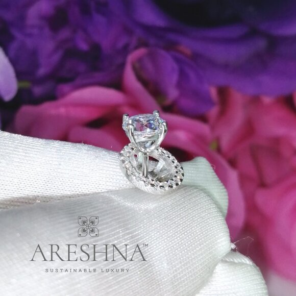 2.5 Carat Round Cut Lab Created Diamond Halo Earrings Stud Jackets Push Gift - Picture 6 of 12